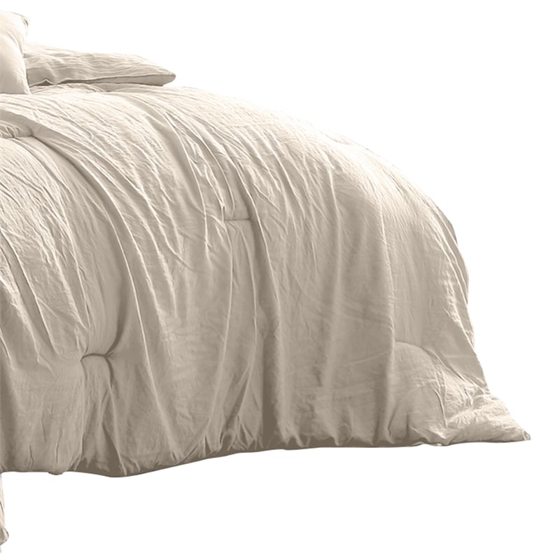 Veria 4 Piece Queen Comforter Set with Deep Stitching The Urban Port- Beige