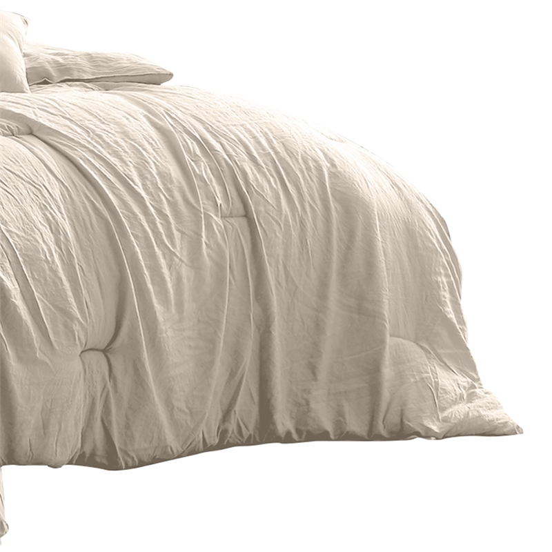 Veria 4 Piece Queen Comforter Set with Deep Stitching The Urban Port- Beige