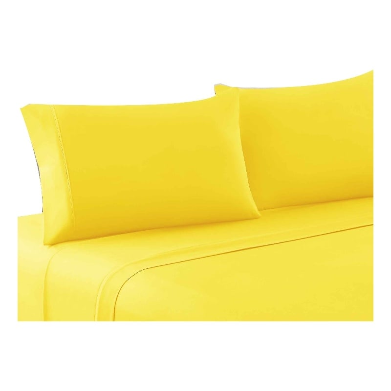 Bezons 4 Piece Queen Size Microfiber Sheet Set The Urban Port- Yellow