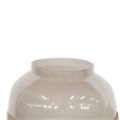 Glass Frame Vase with Tapered Body Design- White and Brass
