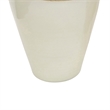 Glass Frame Vase with Tapered Body Design- White and Brass