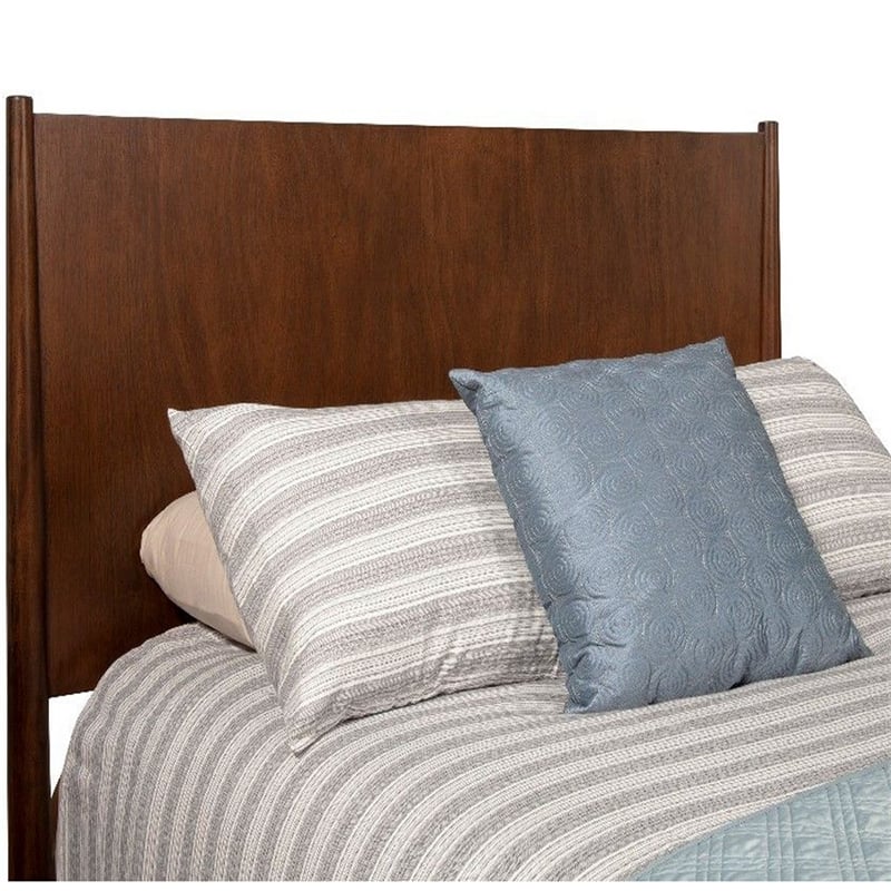 Mid Century Modern Wooden California King Bed with Round Legs- Brown