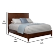 Mid Century Modern Wooden California King Bed with Round Legs- Brown