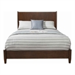 Mid Century Modern Wooden California King Bed with Round Legs- Brown