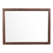 38 Inch Wooden Landscape Mirror- Molded Details- Dual Texture- Brown