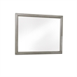 Wooden Square Mirror with Molded Details and Dual Texture- Gray