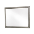 Wooden Square Mirror with Molded Details and Dual Texture- Gray