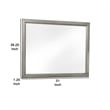 Wooden Square Mirror with Molded Details and Dual Texture- Gray