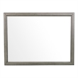 Wooden Square Mirror with Molded Details and Dual Texture- Gray
