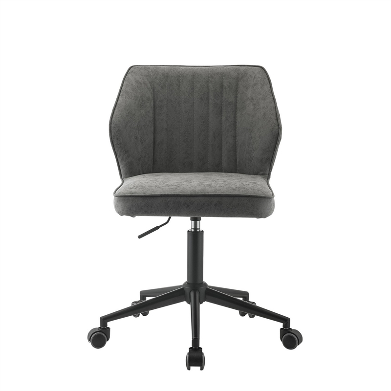 Swivel Office Chair with Stitching Details and Starbase- Gray