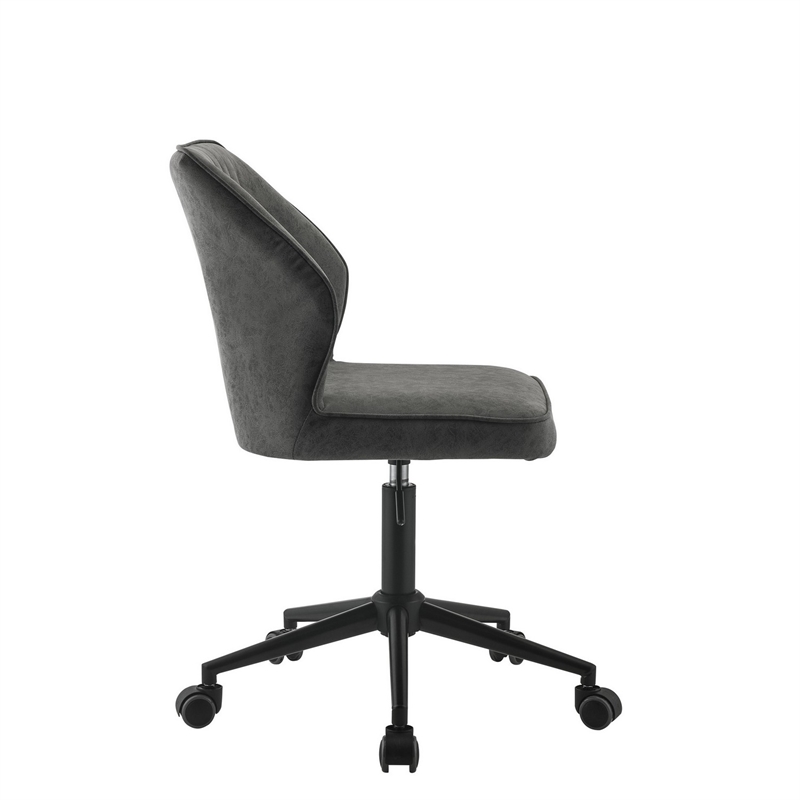 Swivel Office Chair with Stitching Details and Starbase- Gray