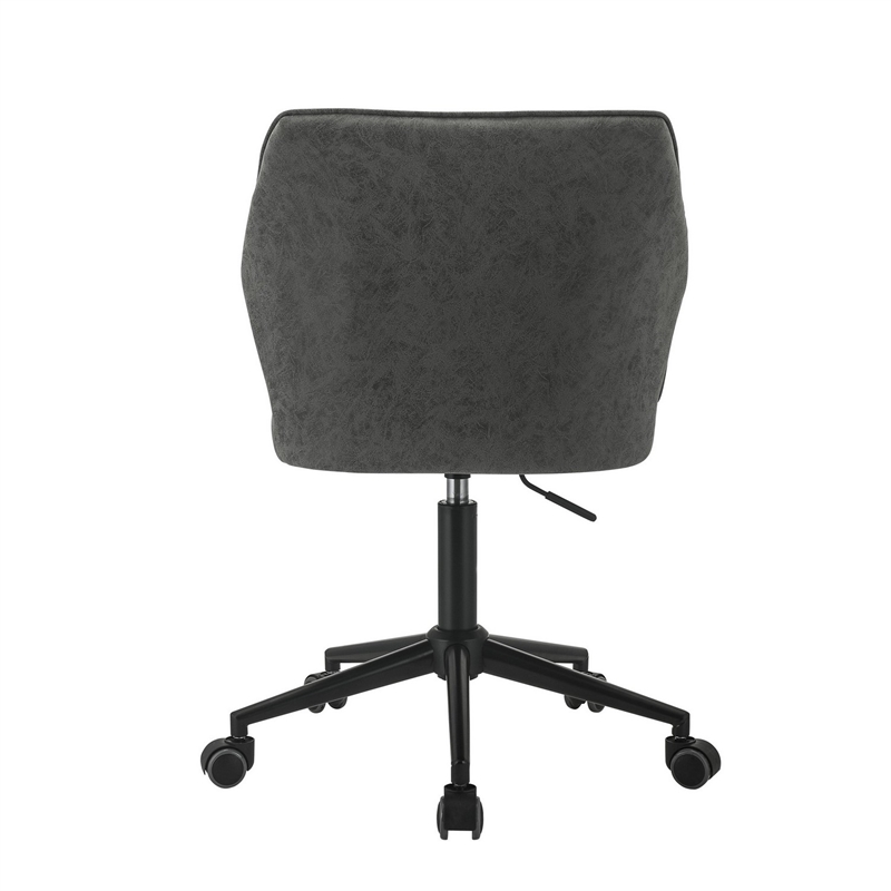 Swivel Office Chair with Stitching Details and Starbase- Gray