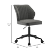 Swivel Office Chair with Stitching Details and Starbase- Gray