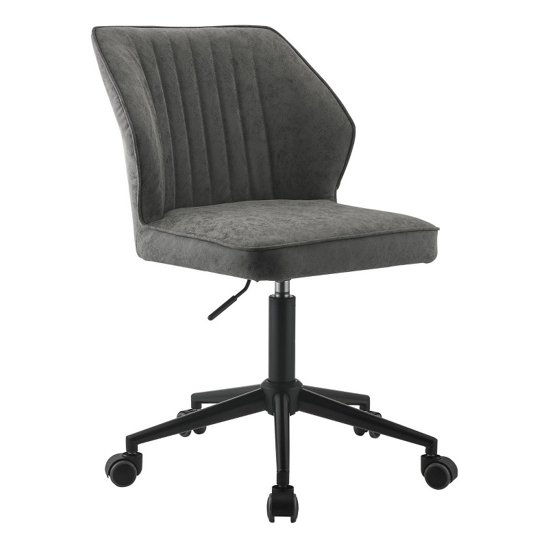 Swivel Office Chair with Stitching Details and Starbase- Gray