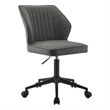 Swivel Office Chair with Stitching Details and Starbase- Gray