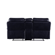 Motion Loveseat with Leatherette Upholstery and Tufted Seat- Navy Blue