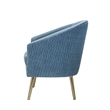 Accent Chair with Velvet Upholstery and Metal Legs- Blue