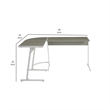 Computer Desk with Metal Legs and CPU Holder- Gray