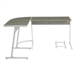 Computer Desk with Metal Legs and CPU Holder- Gray