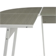 Computer Desk with Metal Legs and CPU Holder- Gray