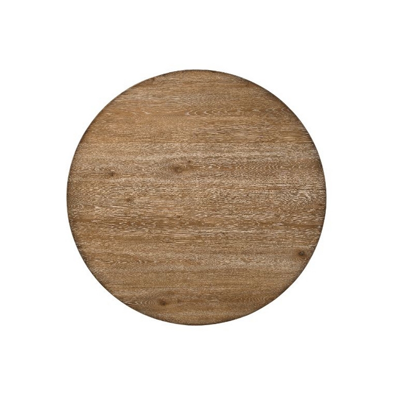 Dining Table with Single Pedestal Base- Oak Brown