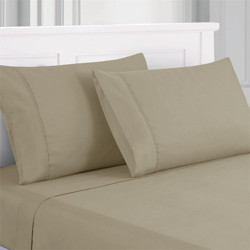 Lanester 4 Piece Deep Pocket Microfiber King Sheet Set - Taupe Gray