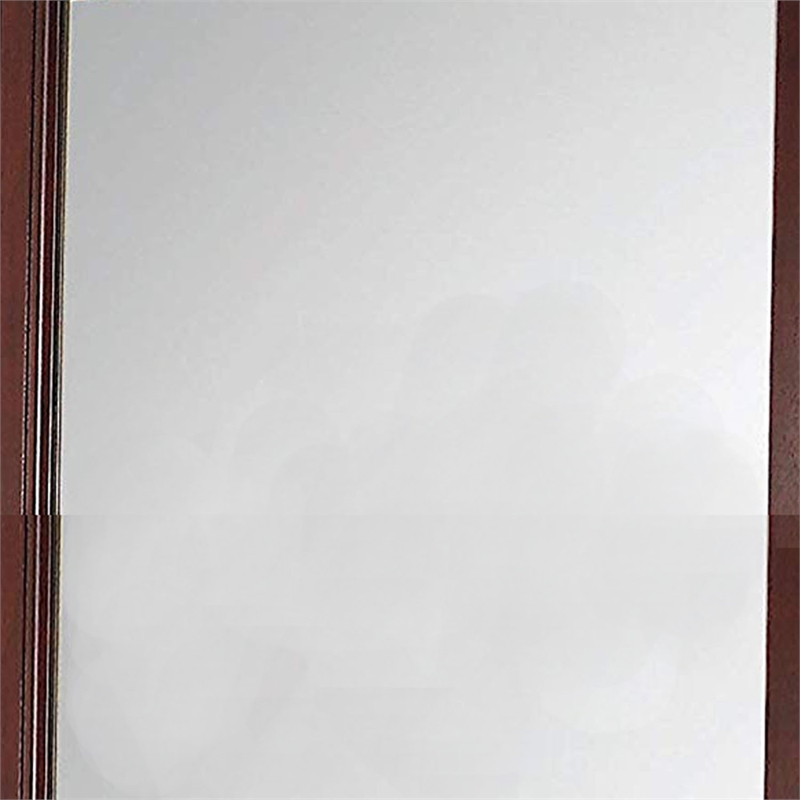Transitional Style Mirror with Raised Wooden Frame- Brown and Silver