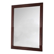 Transitional Style Mirror with Raised Wooden Frame- Brown and Silver