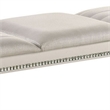 Tufted Leatherette Seater Wooden Bench with Mirror Accents- White