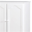 51 Inch 2 Drawer Wooden Armoire with Arched Base- White