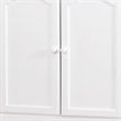 51 Inch 2 Drawer Wooden Armoire with Arched Base- White
