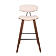 28.5 Inches Contoured Seat Leatherette Barstool- Cream