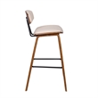 28.5 Inches Contoured Seat Leatherette Barstool- Cream