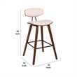 28.5 Inches Contoured Seat Leatherette Barstool- Cream