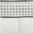 Porto 6 Piece Dual Tone Towel Set with Jacquard Grid Pattern - White