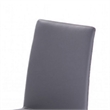 Fully Leatherette Upholstered Metal Frame Dining Chair- Set of 2- Gray