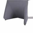 Fully Leatherette Upholstered Metal Frame Dining Chair- Set of 2- Gray