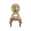 Side Chair with Scroll Crown Back and Ornate Motifs- Set of 2- Gold