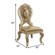 Side Chair with Scroll Crown Back and Ornate Motifs- Set of 2- Gold
