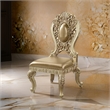 Side Chair with Scroll Crown Back and Ornate Motifs- Set of 2- Gold