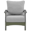 Outdoor Lounge Chair with Slatted Design and Cushions- Set of 2- Gray