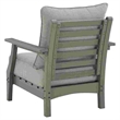 Outdoor Lounge Chair with Slatted Design and Cushions- Set of 2- Gray