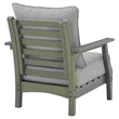 Outdoor Lounge Chair with Slatted Design and Cushions- Set of 2- Gray