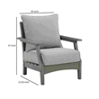 Outdoor Lounge Chair with Slatted Design and Cushions- Set of 2- Gray