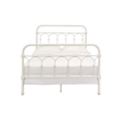 Metal Full Size Bed with Rectangular Spindle Headboard- White