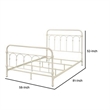 Metal Full Size Bed with Rectangular Spindle Headboard- White