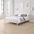 Metal Full Size Bed with Rectangular Spindle Headboard- White