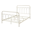 Metal Full Size Bed with Rectangular Spindle Headboard- White
