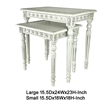 Elegantly Engraved Wooden Frame Nesting Table- Set of 2- Antique White