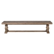Rectangular Reclaimed Wood Bench with Trestle Base- Weathered Brown